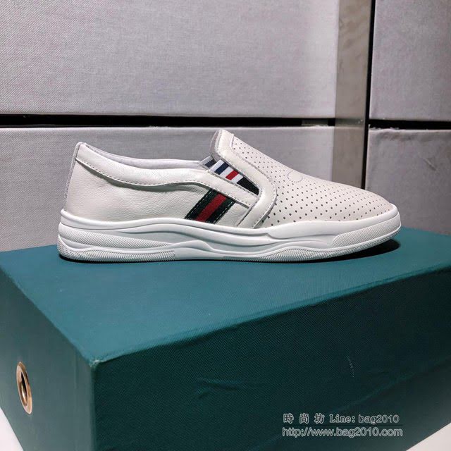GUCCI男鞋 2019早春 官網最新款 休閒時尚男鞋 古馳小白鞋 Gucci牛皮鞋  hdnx1014